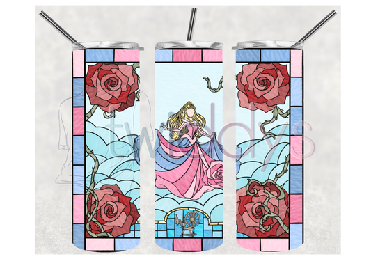 Briar Rose Stained Glass Tumbler Digital Download