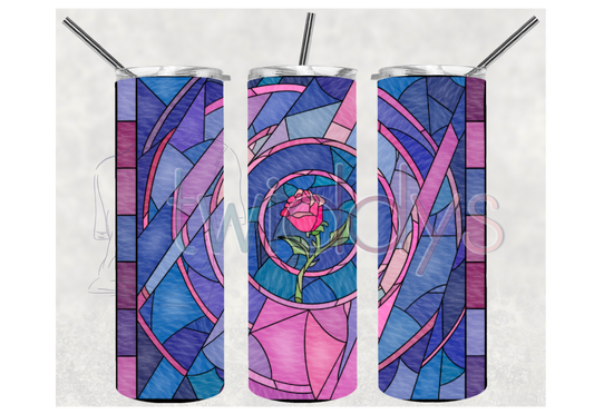 Enchanted Rose Stained Glass Tumbler Digital Download