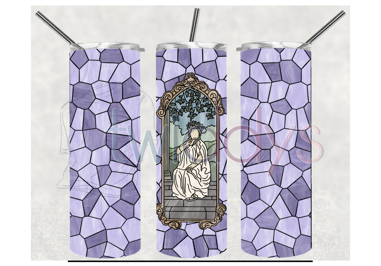 Fat Lady Stained Glass Tumbler Digital Download