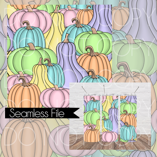 Pastel Pumpkin Seamless Digital Download