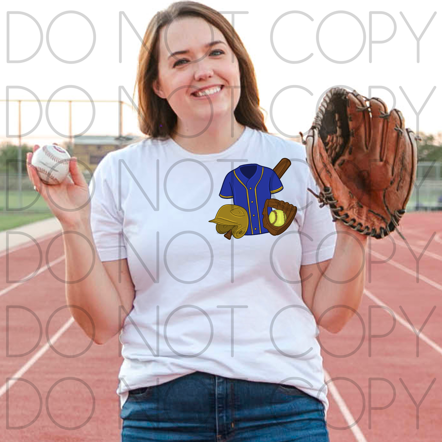 Softball Front Design (Blue and Gold)
