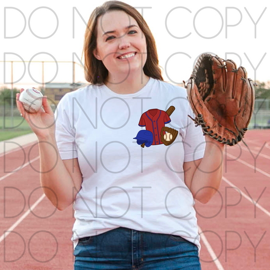 Baseball Front Design (Red and Blue)