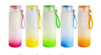 17oz Sublimation Frosted Glass Ombre Water Bottles