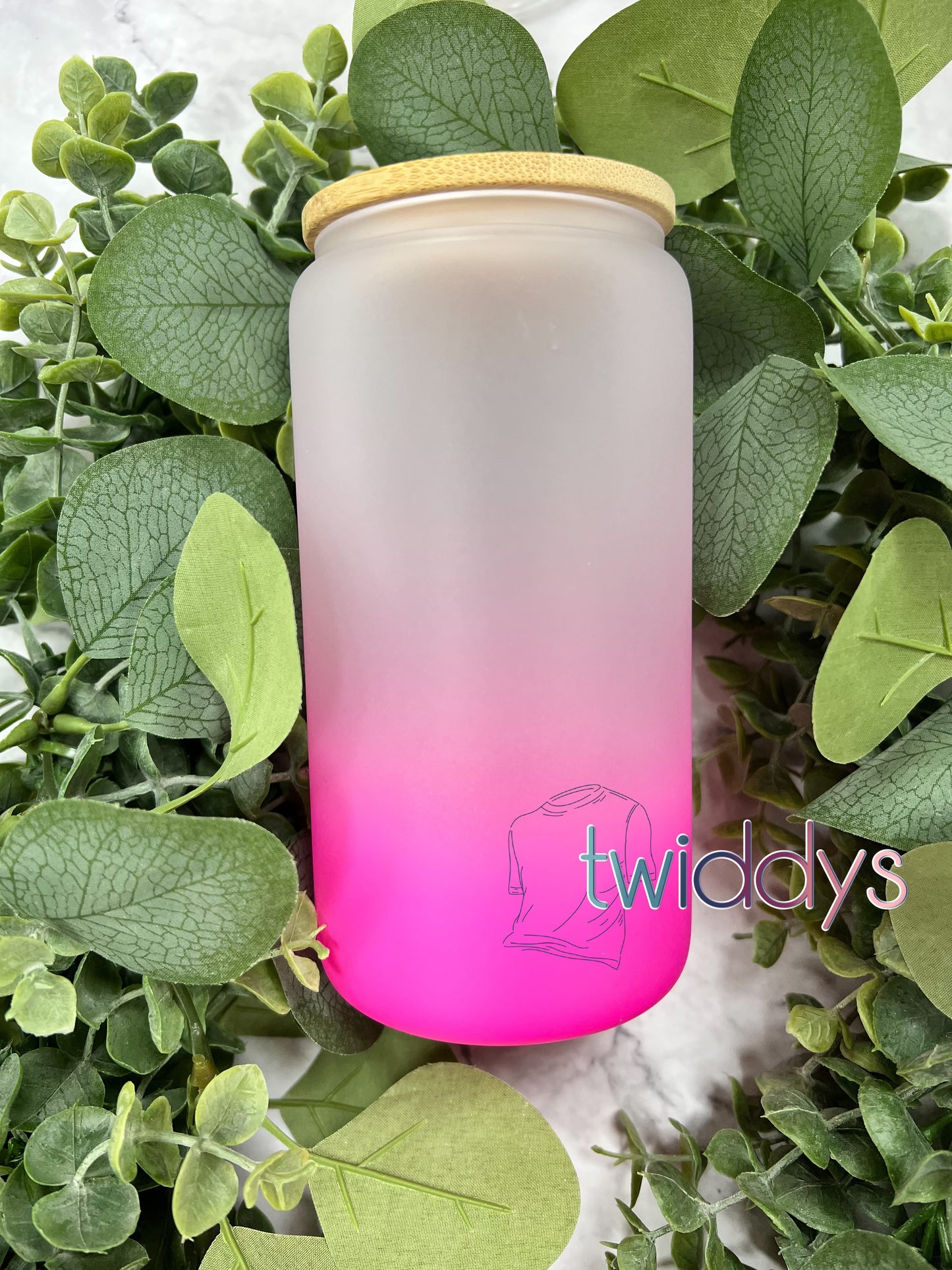 16oz Ombre Sublimation Frosted Glass Can Blank