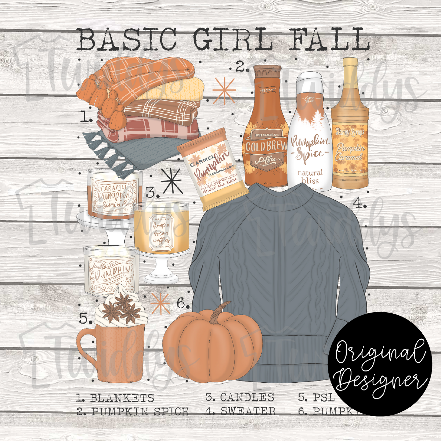 Basic Girl Fall Chart Digital Download