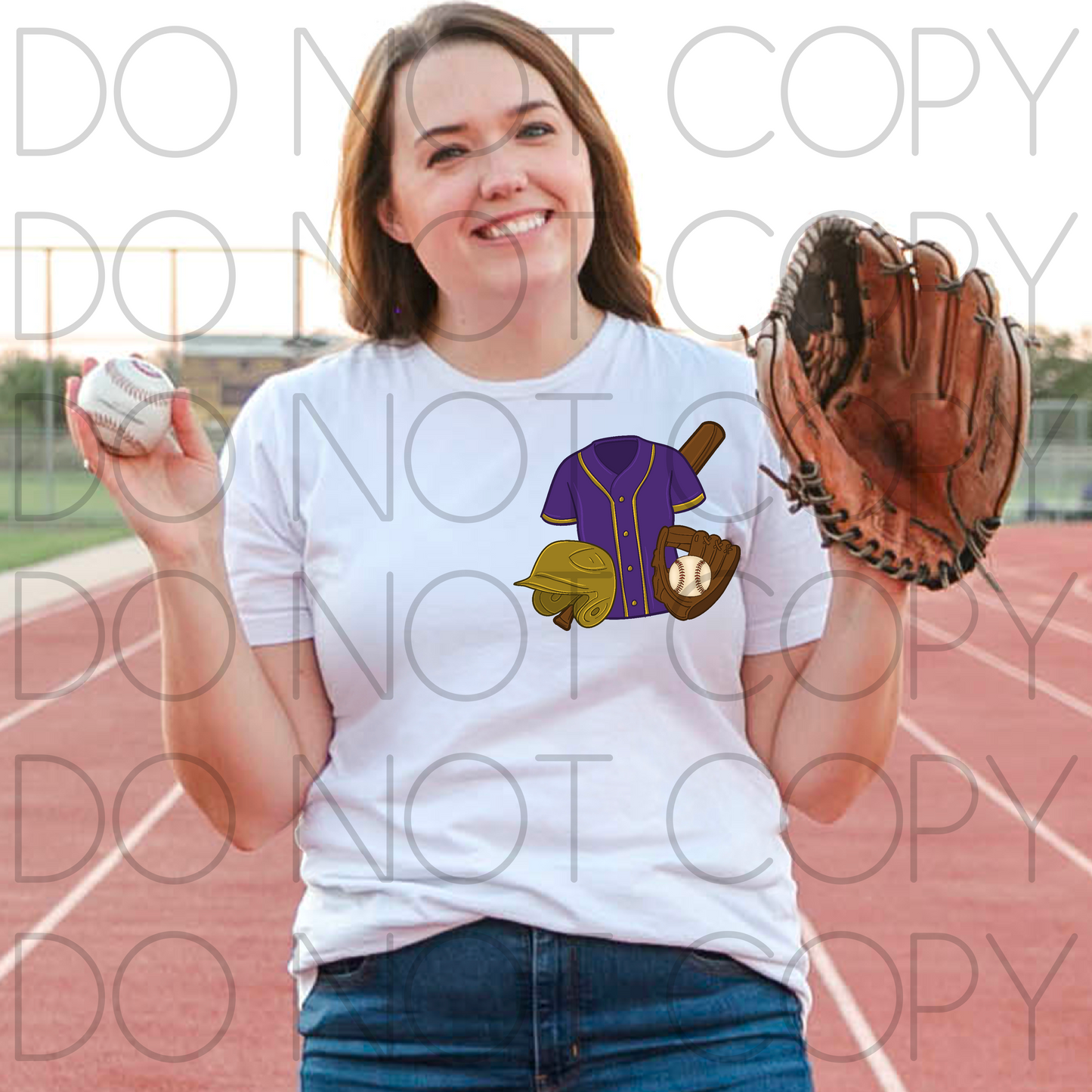 Baseball Front Design (Purple and Gold)