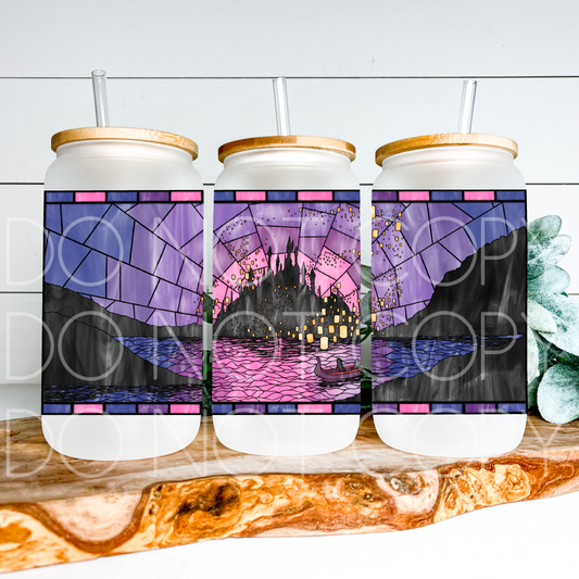 Lanterns Stained Glass Can Wrap Digital Download