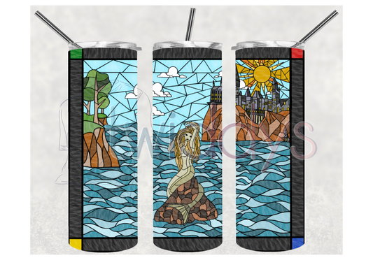 Mermaid Stained Glass Tumbler Digital Download